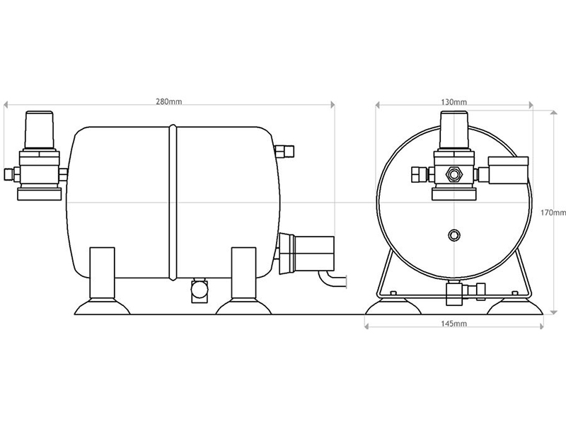 Airbrush Lufttank Set 2,5l 2x 1/8 Zoll AG 27,5 x 18 x 12cm 4,1bar Sparmax 161012 