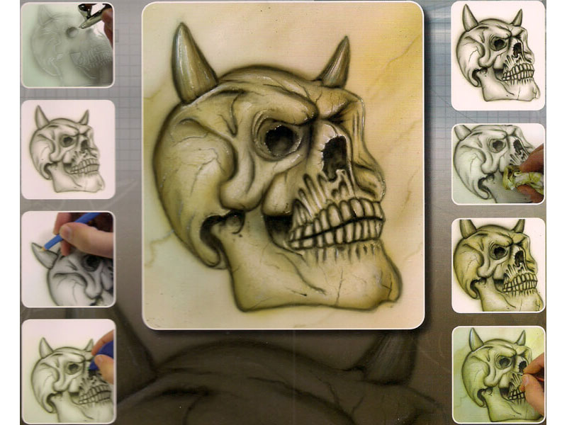 Skull Airbrush Stencil Set