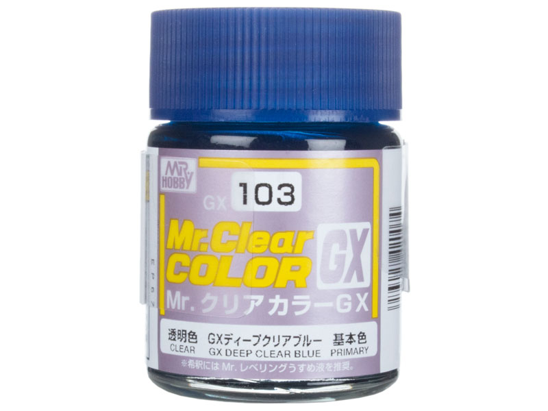 Mr Clear Color GX103 Deep Clear Blue from Mr Hobby. Airbrushing, craft and  graphics equipment.