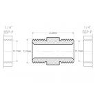 Coupler Male to Male 1/4" - view 2