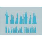 Futuristic Cityscape Airbrush Stencil Set - view 3