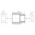 Reducing Coupler 1/4" Female to 1/8" Female - view 2