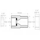 Reducer 1/4" Male to 1/8" Female - view 2