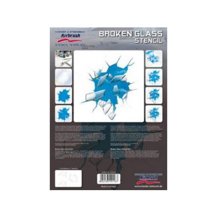 Broken Glass Airbrush Stencil