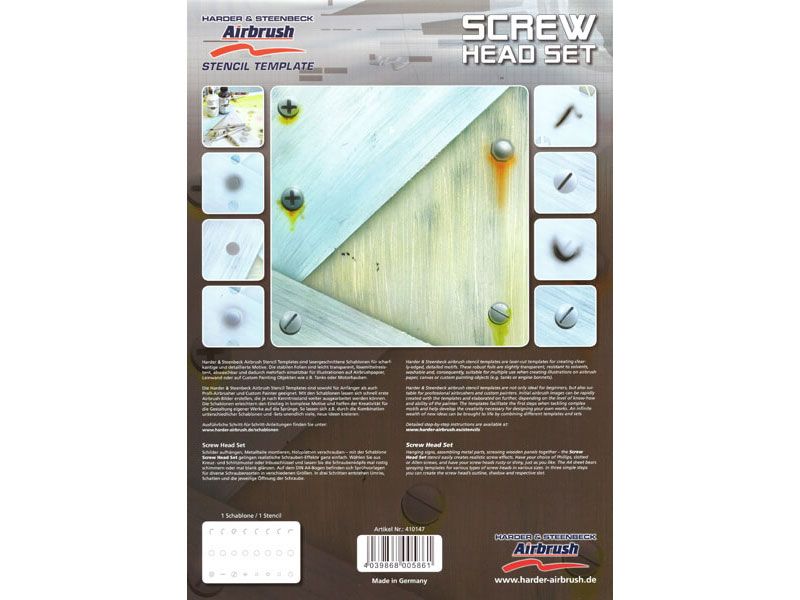 Screw Head Airbrush Stencil