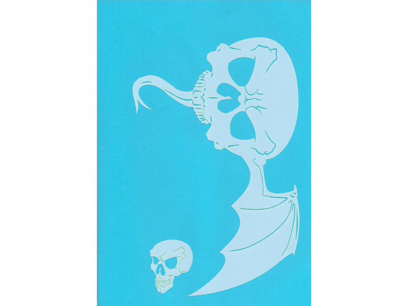Flaming Skull Airbrush Stencil Set