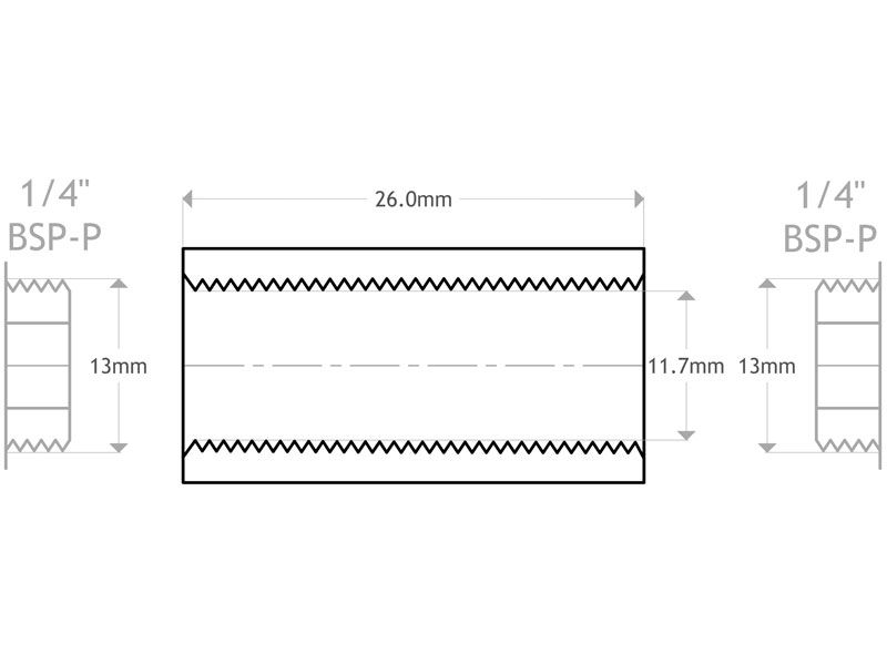 Coupler Female to Female 1/4'