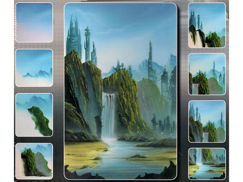 Futuristic Cityscape Airbrush Stencil Set