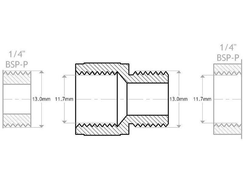1/4' Female to 1/4' Male Coupler