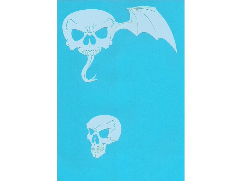 Flaming Skull Airbrush Stencil Set
